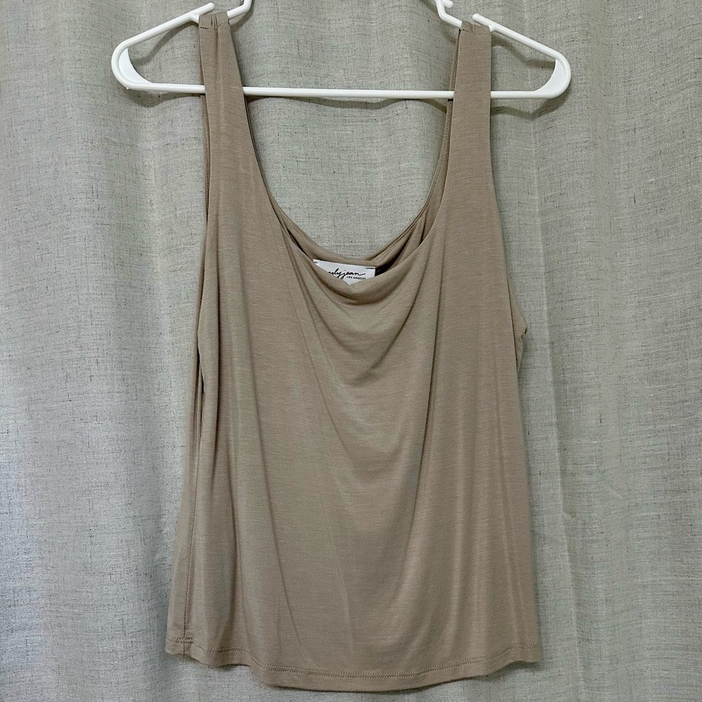 Carly Jean Los Angeles Rachel Tank Top in Sand